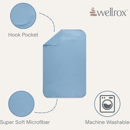 Wellrox Microfiber Hand Towel- Absorbent Sweat Towels, Workout Towels for Women- Yoga Mat Towel for Pilates, Hot Yoga, Gym Workouts (2 Pack, Blue)