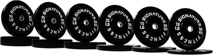 Signature Fitness 2-Inch Cast Iron Barbell Set, Including Multiple LBS Weight Plates and 6FT Barbell Set, Multiple