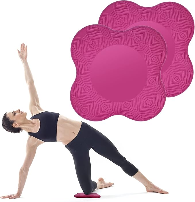 GoYonder Yoga Knee Pads 2 Pack, Yoga Knee Cushion Thick, Exercise Pads for Knees Elbows Wrist Hands Head Foam Pilates Kneeling pad