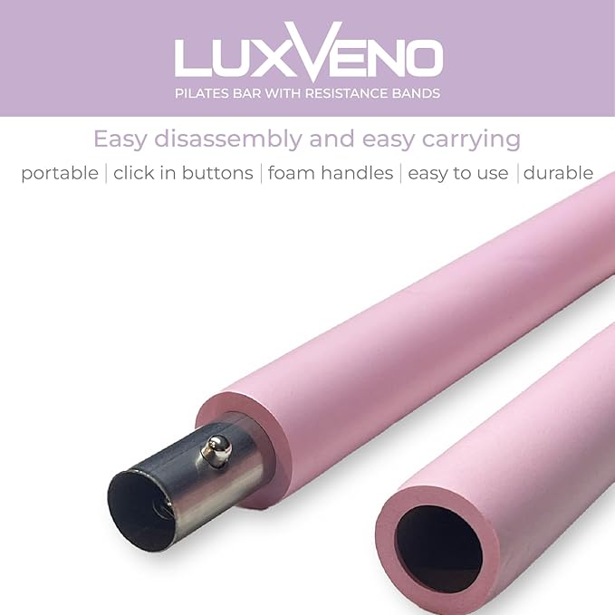 Pilates Bar Kit with Resistance Bands, Multifunctional Home Gym Equipment for Small Space, Stretched Fusion Toning Bar