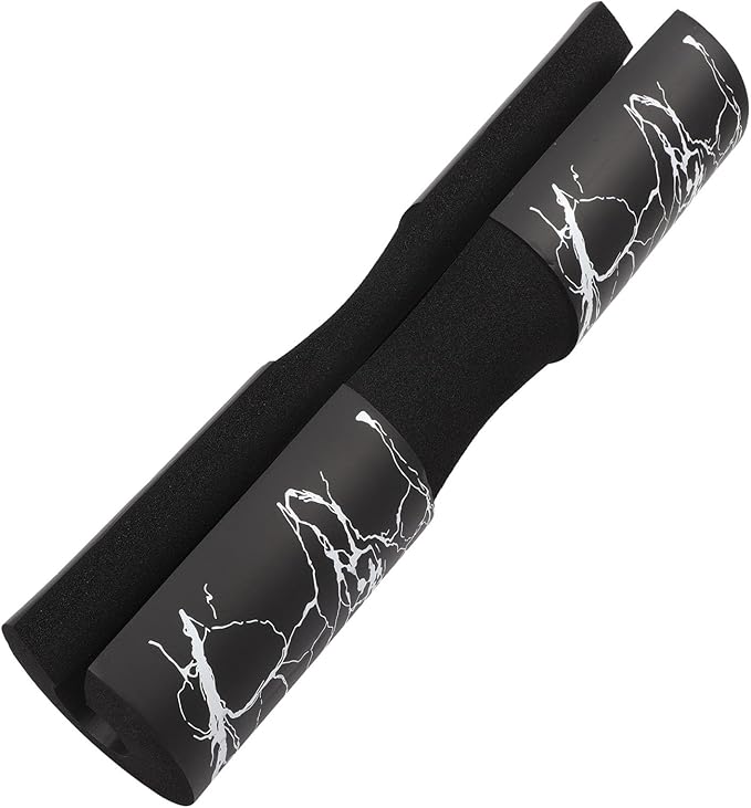DOITOOL Fitness Barbell Pad and Shoulder Squat Cushion with Thick Foam, Neck and Hip Thrust Protective Pad for Weightlifting, Black Marble Pattern, Fitness Barbell Cover for Squats