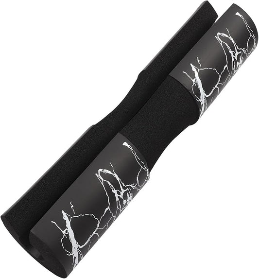 DOITOOL Fitness Barbell Pad and Shoulder Squat Cushion with Thick Foam, Neck and Hip Thrust Protective Pad for Weightlifting, Black Marble Pattern, Fitness Barbell Cover for Squats