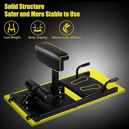 GYMAX 8-in-1 Workout Machine with Adjustable Height & Protective Foam, Multiple Position Training for Sissy Squat, Push-up, Sit-up, Rope Exercise, Home Gym