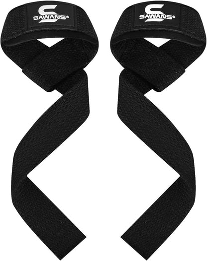 SAWANS Lifting Straps Weight Lifting Wrist Support Fitness Padded Gym Heavy Duty Anti Slip Hand Bar Grips Neoprene Bodybuilding Dumbbell Power Deadlift Barbells Workout Strength