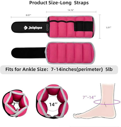 Adjustable Ankle Weights 1 Pair 2/4/6/8/10 LBS Wrist Leg Arm Weights for Women Men Kids,Strength Training with Removable Weight for Fitness Gym Workout Running Walking