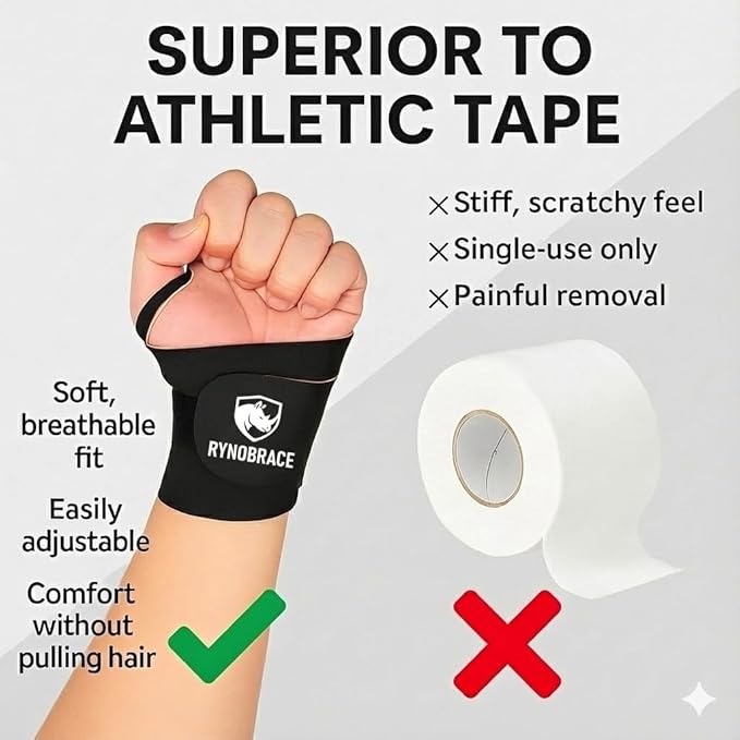 Wrist Support- Thin Adjustable Wrist Brace for Sports, Workouts, & Daily Use