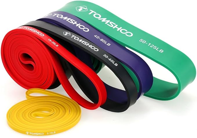 TOMSHOO Resistance Bands Set, Multiple Fitness Exercise Workout Bands with Storage Bag, Door Anchor, Pull Up Assistance Straps for Working Out, Body Stretching, Physical Therapy, More