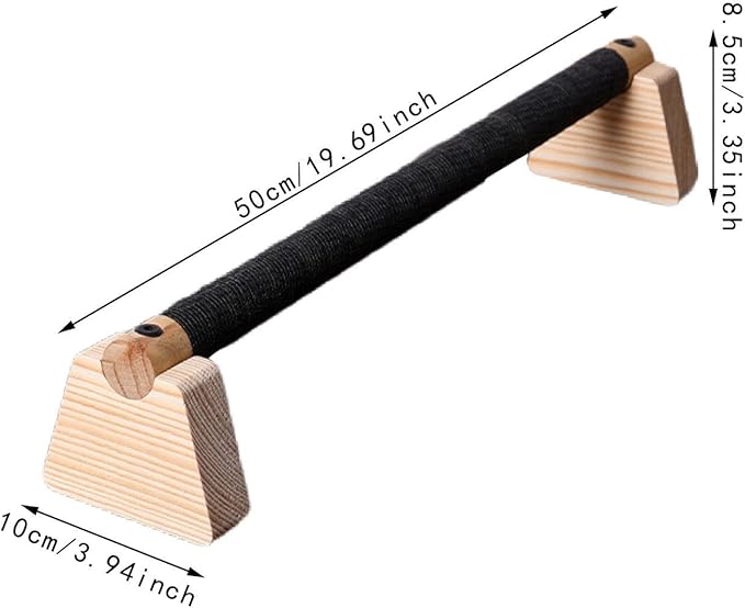 2Pcs Wood Push Up Bars for Adults, Non-Slip Base Parallettes for Strength Training, Planks, Calisthenics, Home Workout Equipment- 50CM