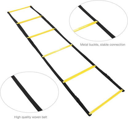 Speed Ladder Football Footwork Training Equipment with Storage Bag Bright Durable Agile Speed Training Applicable Men Women Kids