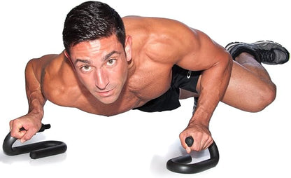 FFO Metal Push up Bar with Foam Grips on Handles. No Slip Pad on Pushup Stands. - Perfects Push ups. Builds Arms, Back, Chest, and Shoulder Strength. Great for P90X Workouts, CrossFit, Calisthenics