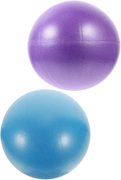 balacoo Mini Pilates Ball Set 9-inch Yoga Exercise Balls with Pump, PVC Core Training Balance Tool for Physical Therapy, Home Fitness, and Muscle Strengthening (Purple Blue)