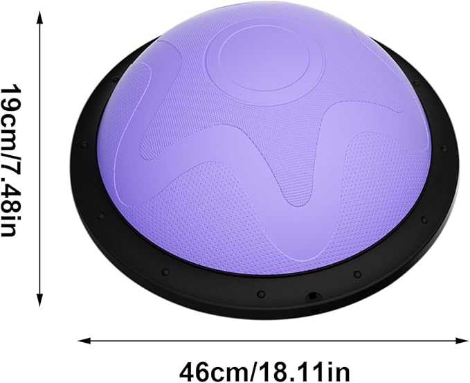 Half Exercise Ball Trainer, With Full Body Engagement, 46x19cm, Balance Training Ball, Half Core Exercise Equipment, Anti-Burst Material, For Men Women Family Home Yoga Studio Gym Workout