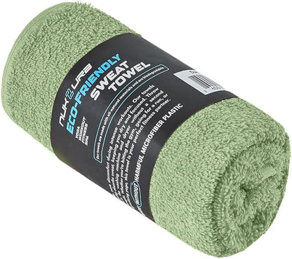 NUKURA 12” x 40” Gym Sweat Towel, 450 GSM, 100% Cotton, High Absorbency, Extra Soft & Quick Dry Workout, Yoga & Fitness Neck Towel – Sage Green