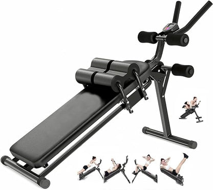 ComMax Adjustable Abs Workout Equipment Folding Sit Up Bench for Men and Women Foldable Incline Slant Exercise Bench for Home Gym with Full Body Strength Training Fitness Machine