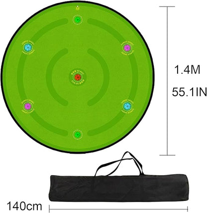 Smart Soccer Training Mat with 7 Lights, 2 in 1 Football Footstep Training Mat Improve Strength Agility Coordination, Indoor Outdoor Football Assist Carpet with 7 Modes for Kids Adults Fitness