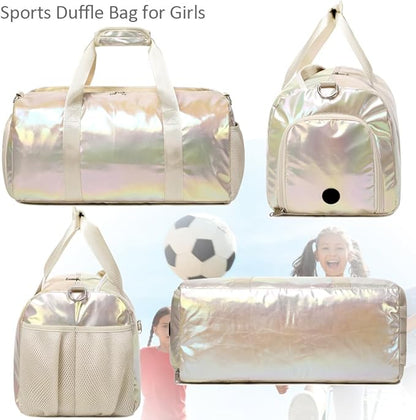 Dance Bag for Girls Sports Duffle Bag for Girl Gym Bag with Shoes Compartment Wet Pocket Weekender Carry On Bag Travel Bag for Teens Girls
