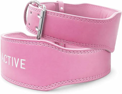 Weightlifting Belt - Pro Leather Belt for Powerlifting, Squats & Deadlifts, Lower Back Support with Adjustable Buckle for Men & Women