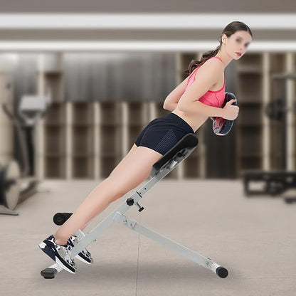 Roman Chair,Back Hyperextension Bench Machine,Adjustable Ab, Back, and Core Strength Exercise Exercise Strength Exercise Equipment,Home Gym Sit Up Bench for Glute & Ab Workouts