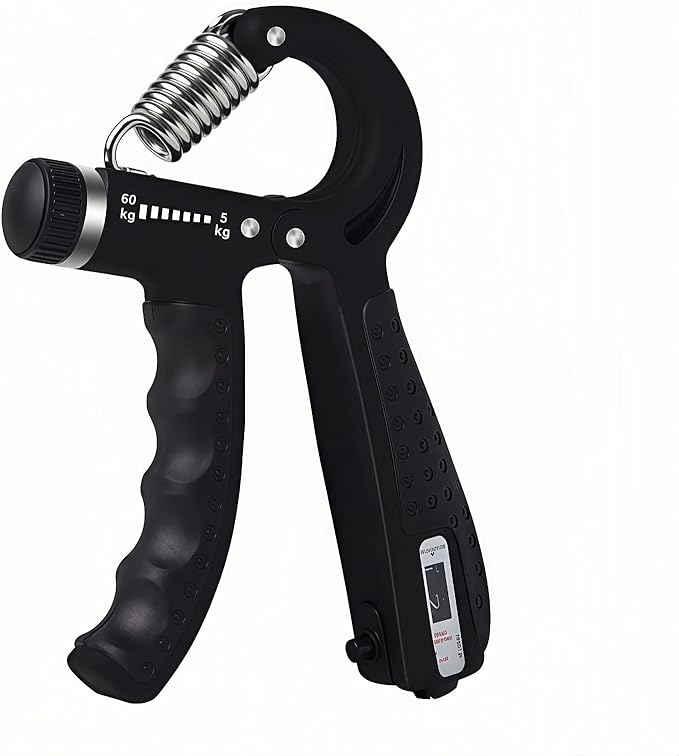 Grip Strength Trainer，Hand Grip Strengthener ，Adjustable Resistance 11-132 Lbs (5-60kg)，Hand Forearm Wrist Exerciser for Strength Training & Functional Rehabilitation 1Pack(Black)