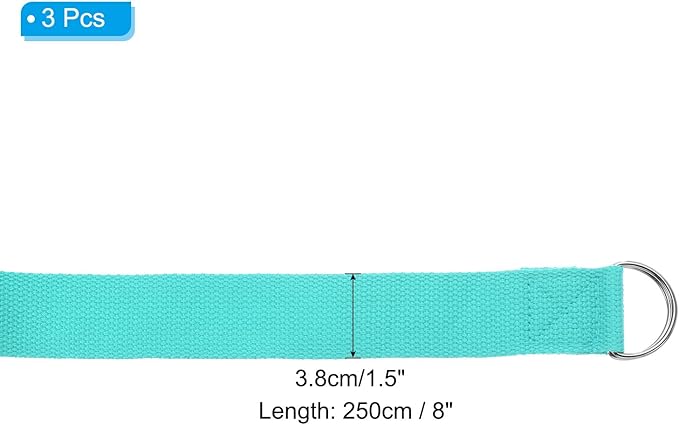 PATIKIL Yoga Strap for Stretching Cotton Yoga Belt with Adjustable Metal D-Ring Buckle Stretch Band for Fitness Pilates
