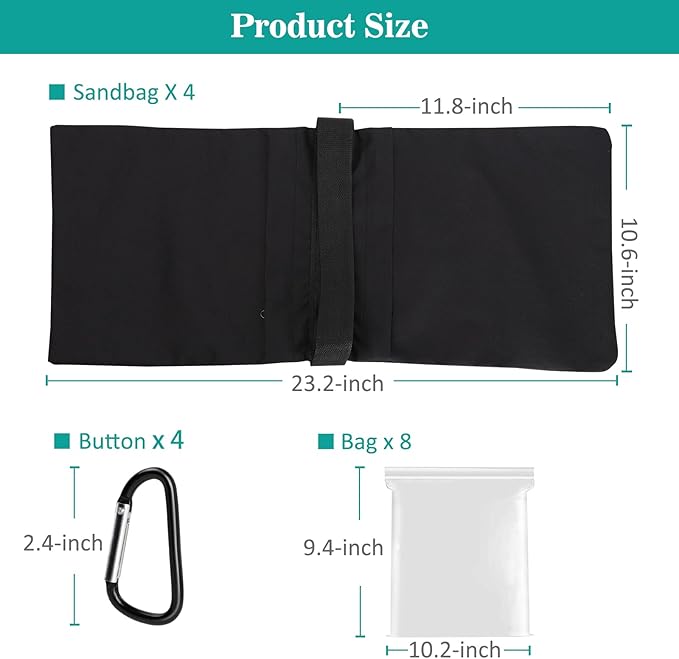 Aimosen 12 Packs Sandbags Weight Bags for Light Stand Photography Video Support, Heavy Duty Saddlebags for Backdrop Stand, Photo Tripod, Canopy, Pop up Tent, Umbrella Base, Fishing Chair, Wedding Shed