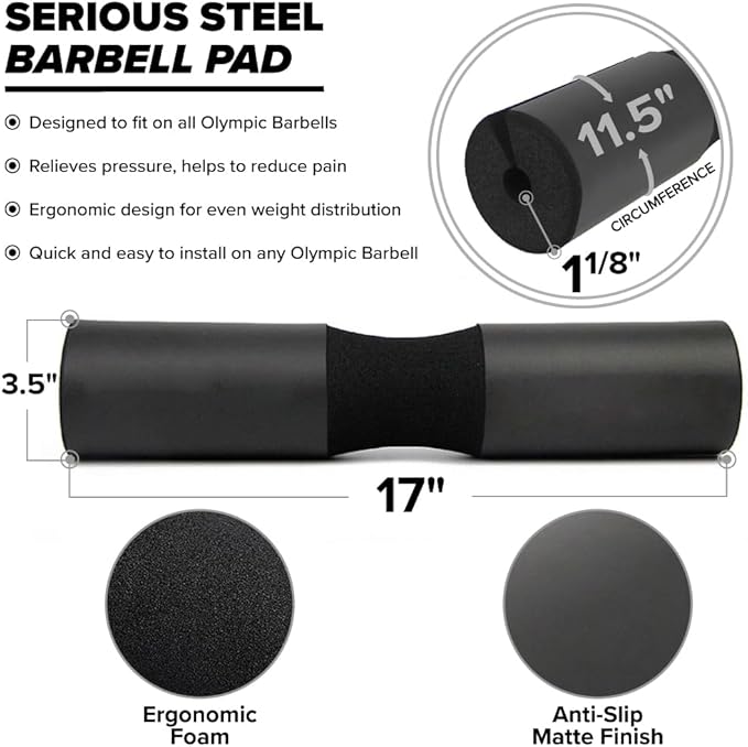 Serious Steel Fitness Hip Thrust Pad | Barbell Squat Pad | High Density Foam Pad