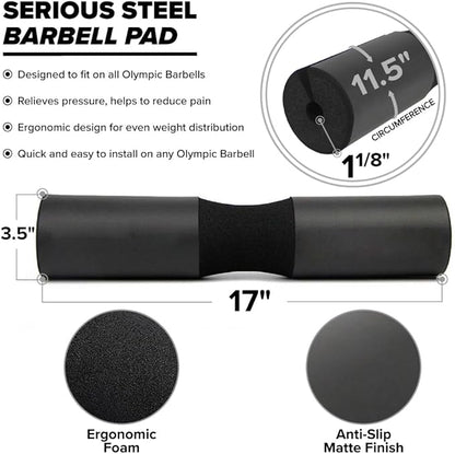 Serious Steel Fitness Hip Thrust Pad | Barbell Squat Pad | High Density Foam Pad