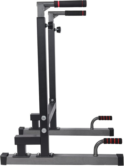 BalanceFrom Steel Frame Dip Station with Adjustable Height, 500 Pound Weight Capacity – Upper Body Workout Home Gym Equipment for Triceps, Push & Pull Ups, Leg Raises, and Bench Press
