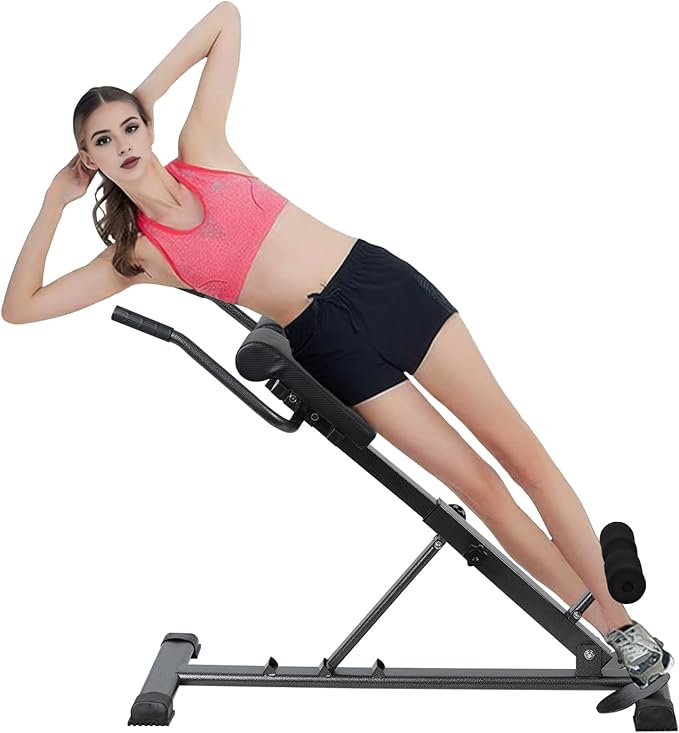 hatleues Roman Chair, Foldable Hyperextension Roman Chairs, Abdominal Exercise, Back Extension Bench, Sit Up Bench for Glute & Ab Workouts,Home Gym Full Body Extension Machine for Men Women