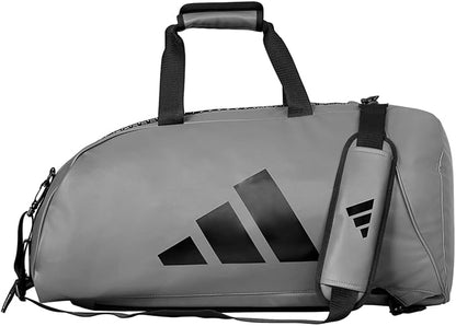 adidas Combat Sports 2-in-1 Training Sports Equipment Duffel Bag - Grey Black - Medium