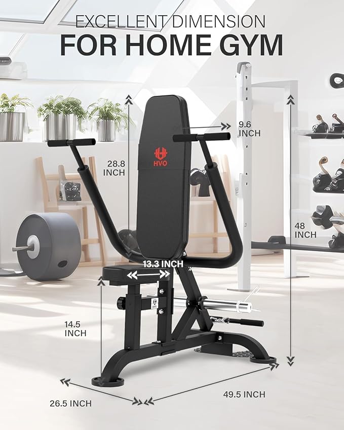 HVO Seated Dip Machine Tricep: Dip Machine Exercise for Biceps Plate Loaded Home Gym Strength Training Equipment