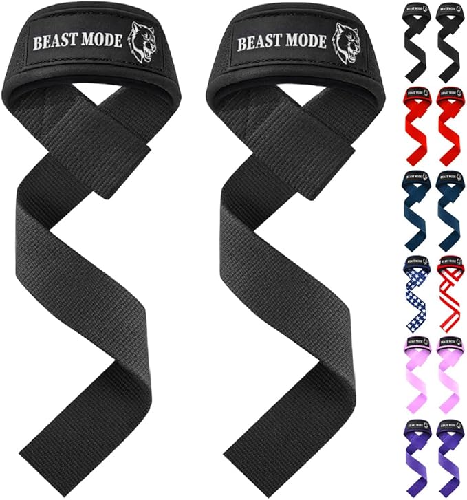 TECEUM Lifting Straps for Weightlifting Gym Strength Training - Wrist Straps with Neoprene Padded Cotton - Men & Women – Ideal for Powerlifting, Bodybuilding & Deadlifts