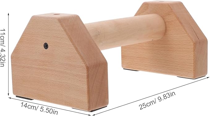 Push-Up Bars Wooden Pushup Handles Strength Training Pushup Stands 25Cm Beech Wood Pair for Indoor Outdoor Workout Fitness Equipment