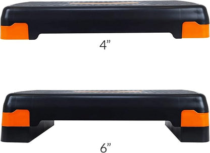 Fitvids Adjustable Workout Aerobic Stepper Step Platform Trainer, 27-Inch, Multiple Colors