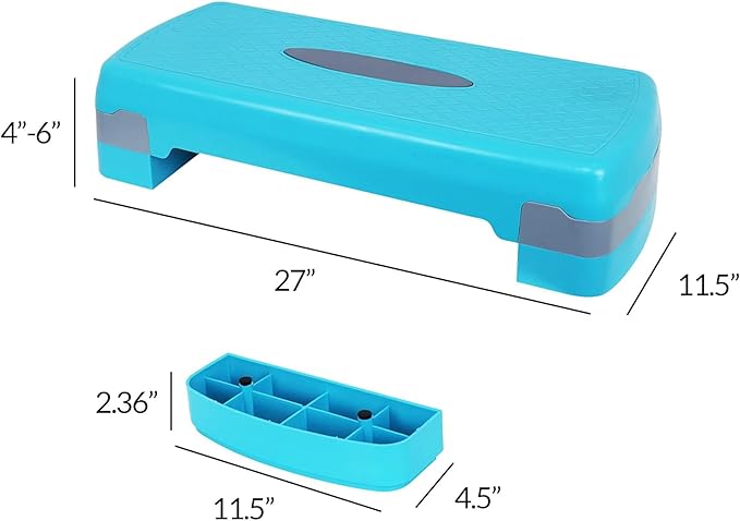 Fitvids Adjustable Workout Aerobic Stepper Step Platform Trainer, 27-Inch, Multiple Colors