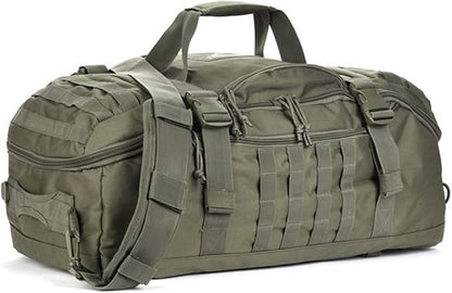 Travel Duffle Bag Backpack for Men - Large Tactical Bags Weekender Gym Bag for Overnight Traveling Military Workout Deployment Sports (Green, 25L)