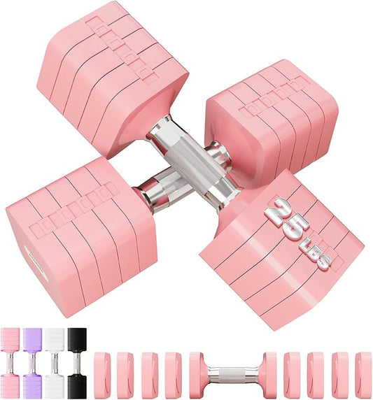 15LB 20LB 30LB 40LB 50LB Adjustable Dumbbell Set Free Weights Dumbbells Set for Women Men Hand Weights Sets Adjust Dumbbell Weight Sets for Home Gym Exercise Workout Strength Training Equipments