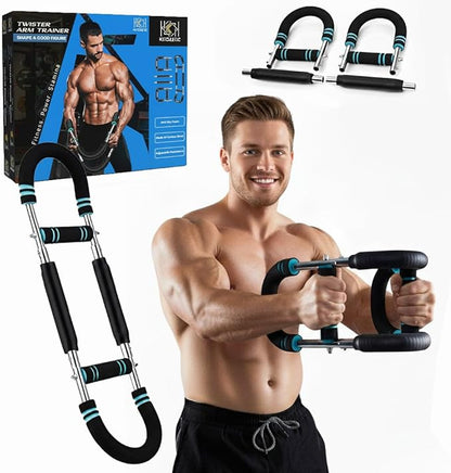 Twister Arm Trainer – Adjustable 60–100 lbs Chest Exerciser – Home Gym Workout Equipment for Men & Women – Upper Body Strength Trainer for Chest, Arms, Shoulders, Back – Steel Spring Fitness Machine