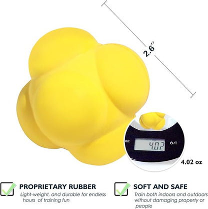 GSE Games & Sports Expert Sports Reaction Balls, Reactivity Ball for Field Training, Agility Trainer for Baseball, Rubber Bounce Balls for Hand-Eye Coordination & Speed Reflex Training