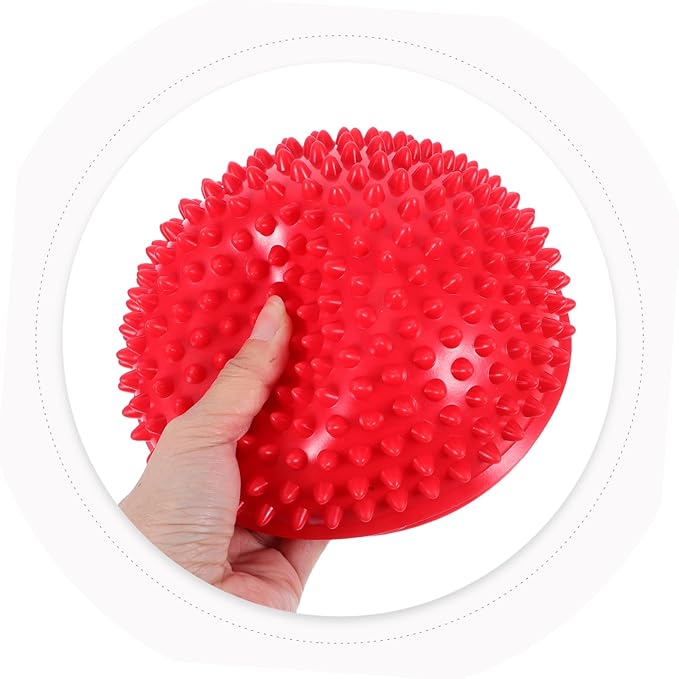 GALPADA 4 Pcs Hedgehog Balance Balls Domed Stability Trainer Dots for Kids Adults Spiked Fitness Balance Equipment for Coordination Sensory Integration Yellow Red Green Purple
