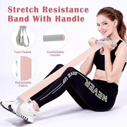 Full Body Resistance Band Set with Handles Yoga Pedal Resistance Band Anti-Broken Elastic Sit Up Pull Rope for Strength Training Stretch Bands Workout Equipment