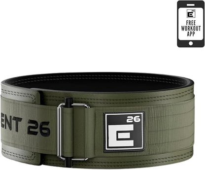Element 26 Hybrid Leather Weight Lifting Belt for Men & Women - Self locking Adjustable Leather Belt for Powerlifting, Olympic lifting & Functional Fitness - Weight Belt, Squat Belt, Back Support