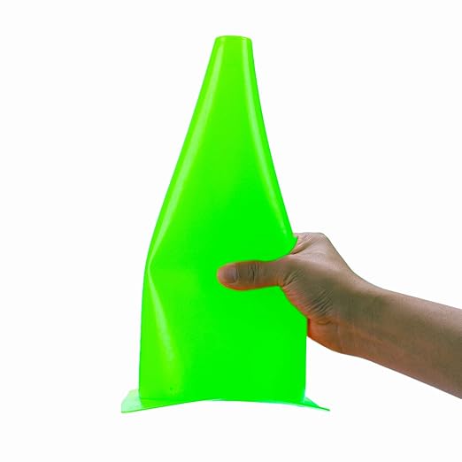 12 Inch Traffic Training Sports Cones, [10 Pack] Green Safety Cones, Soccer Basketball Cones for Drills, Plastic Marker Cones for Indoor/Outdoor Activity & Festive Events