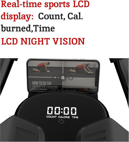 2026 First Ever Calorie Counting Ab Roller High-Performance Abdominal Exercise Machine with Automatic Rebound, Multi-layered Anti-Slip Design & Versatile Exercise Bands