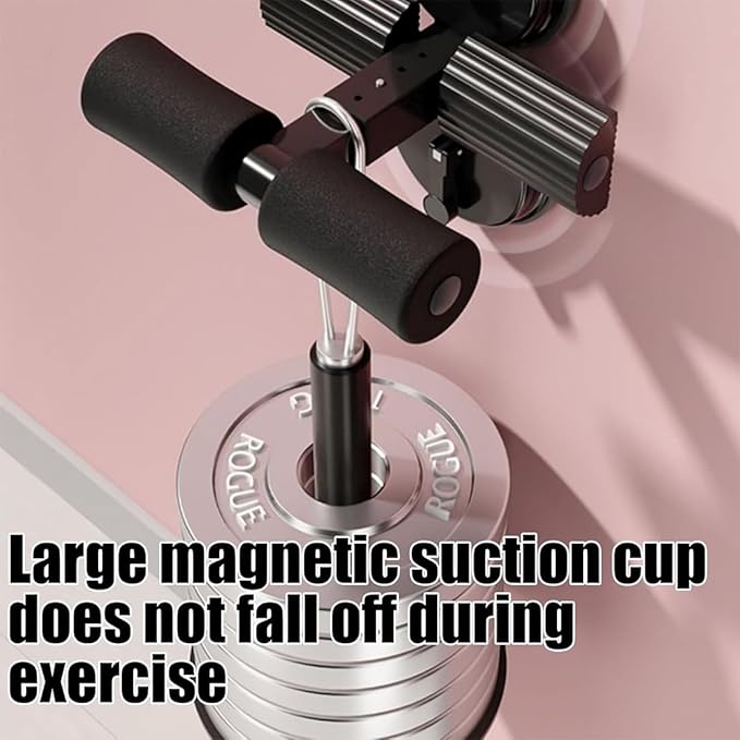Ab Training Auxiliary Device, Portable Sit Up Exercise Equipment with 2 Strong Suction Cups and Adjustable Foot Holder, Sit Up Bar Foot Holder for Home & Gym, Sit-Ups & Core Exercises