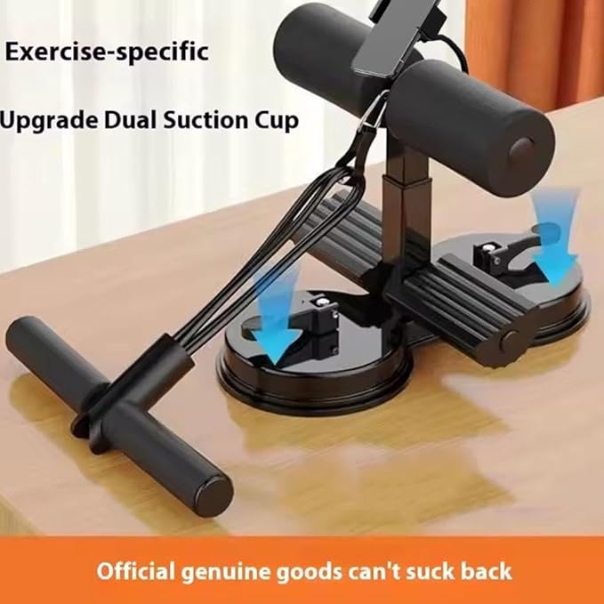 Sit Up Bar Floor - Portable Abs Exercise Equipment with 700kg Strong Suction Cups, Auto-Counting, Adjustable Height Home Workout Ab Master Assistant with Phone Holder & Drawstring Resistance