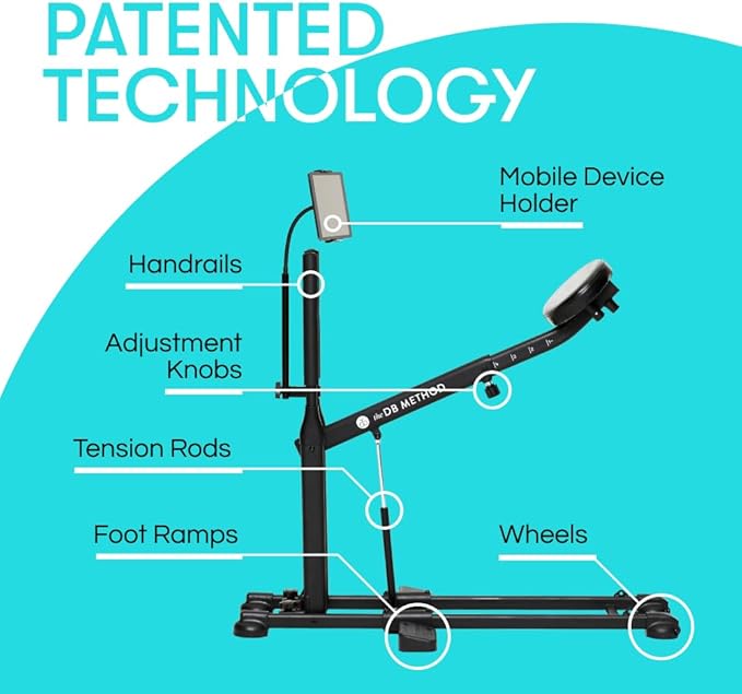 The DB Method Squat Machine, Workout Equipment for Home Gym, Exercise Leg and Glutes, Low Impact Lower Body Fitness Workouts, Training for Total-Body, Easy Setup, Foldable for Storage