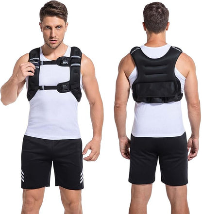 Adjustable Weighted Vest for Women and Men, DecRose 6-10lb/12-18lb Rucking Vest with 6 Ironsand Weights, Body Weight Vest for Home Workouts, Running, Walking and Strength Training