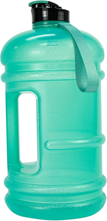 TOOFEEL 1 Gallon Water Bottle,Leakproof,Bpa Free,Dishwasher Safe,128 oz Large Water Jug wiht Handle,Travel & Camping & Sports & Gym Water Bottle For Men and Women - Transparent Mint Green
