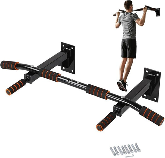 Wall Pull Up Bar, Sturdy Dip Rack Workout Equipment, Heavy Duty Wall Mounted Chin Up Station for Strength Training Home Gym Indoor Fitness Bodyweight Exercise Muscle Building for Men and Women